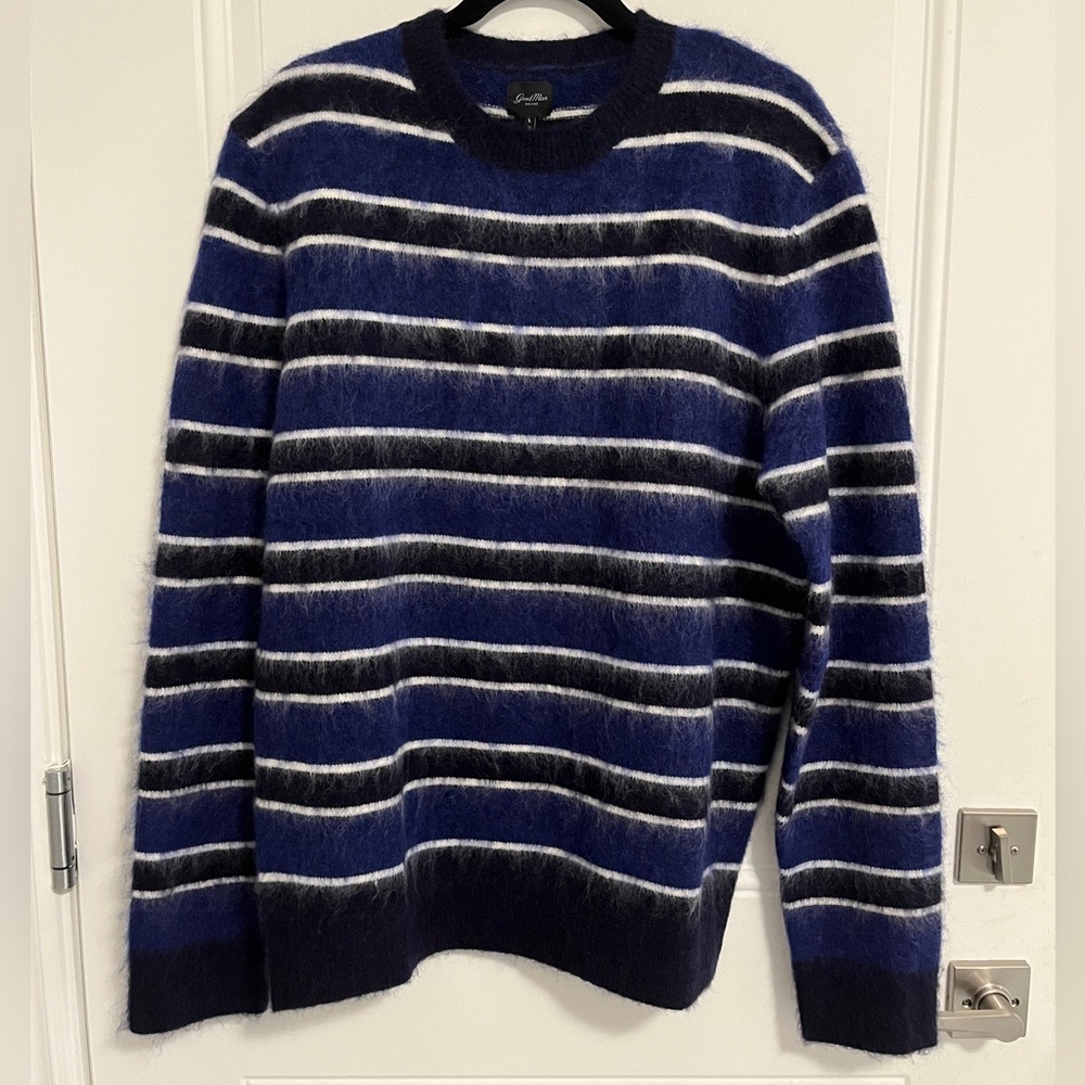 NWT - Good Man Brand Men’s Mohair Wool Blended Striped Sweater - Size L